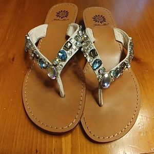 Yellow Box Bling Sandals 6.5